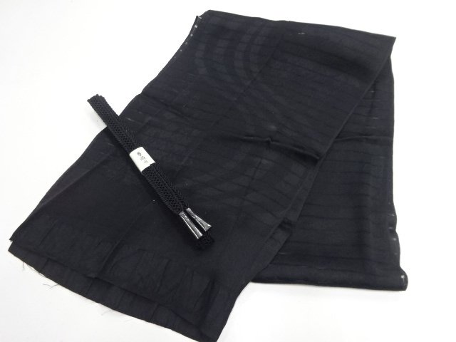 JAPANESE KIMONO / UNUSED / MOURNING SUMMER OBIAGE / OBIJIME SET
